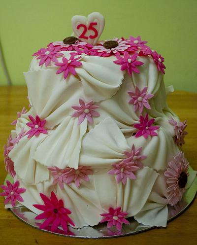 25th Wedding Anniversary Cake - Cake by JudeCreations