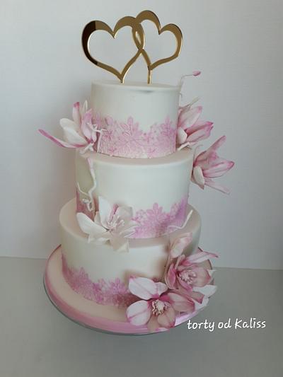 Wedding with magnolias - Cake by Kaliss