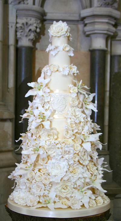 7 Tier Lily & Rose Wedding Cake - Cake by Sada Ray