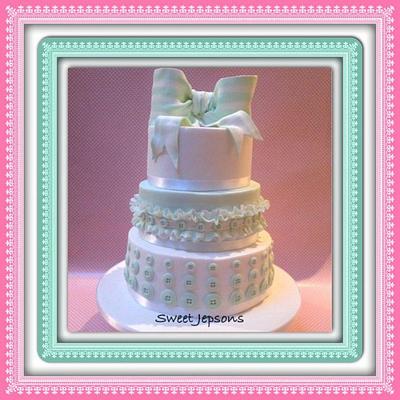 Buttons & Bow in Mint - Cake by Kazza