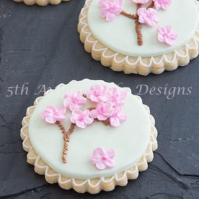 Cherry Blossom Trees Piped On A Cookie - Cake by Bobbie