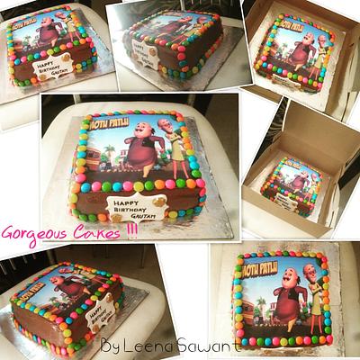 Motu and patlu theme cake... - Cake by GorgeousCakesBLR