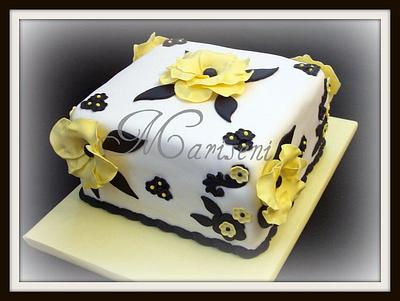 Yellow Anemone Birthday cake - Cake by Slice of Sweet Art