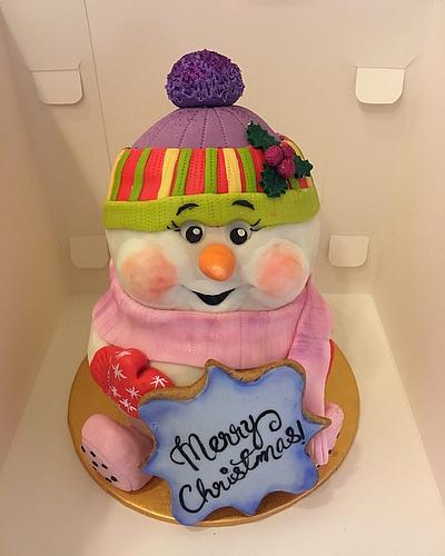 Christmas snowman cake - Cake by Savyscakes