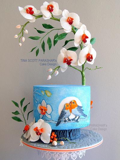 Winter Love - Orchids (my Gold entry for 21st WOC) - Cake by Tina Scott Parashar's Cake Design