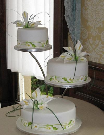 calla lily wedding  - Cake by d and k creative cakes