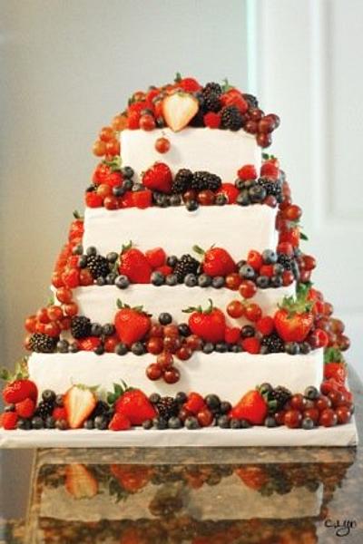 Berry Theme Wedding Cake - Cake by Kristen Babcock