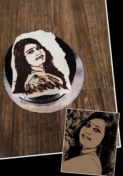 Painting on whipped cream - Cake by Nikita shah
