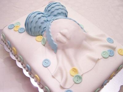 Cute as a Button Baby Belly Cake - Cake by Kristi