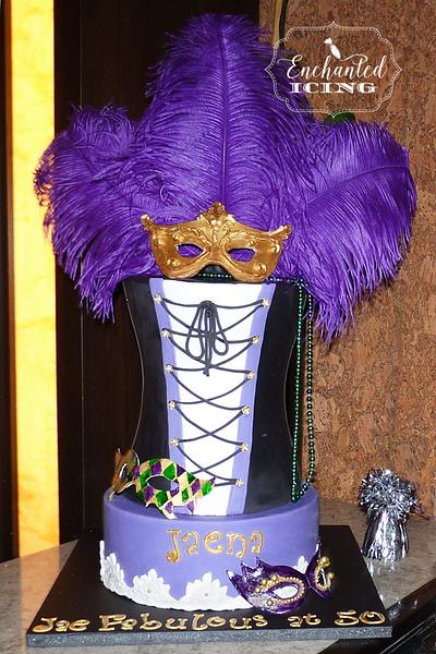 Jaena's Mardi gras birthday cake - Cake by Enchanted Icing