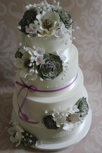 Magnolia Wedding Cake. - Cake by Dulcie Blue Bakery ~ Chris
