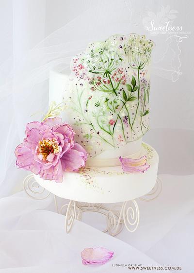 Translucent painted Wildflowers cake - Cake by Ludmilla Gruslak
