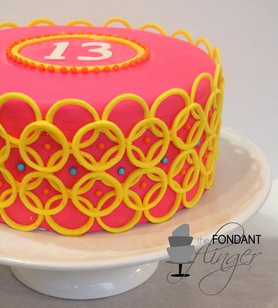 13th overlapping rings cake - Cake by Rachel Skvaril