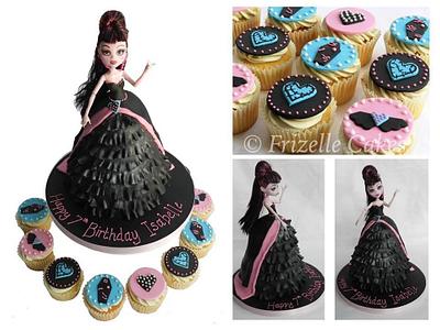 Monster High Draculaura cake and cupcakes  - Cake by Frizellecakes