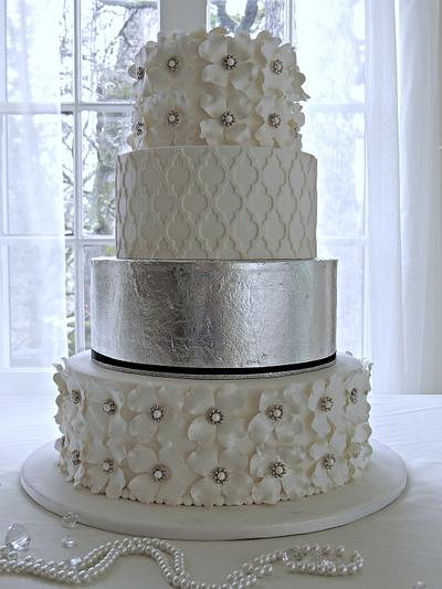 Silver Leaf Wedding Cake - Cake by Barb's Baking Blog
