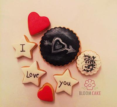 Love cookies - Cake by Bloom cake by rasha