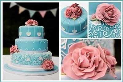 Vintage blue wedding cake - Cake by Ruth