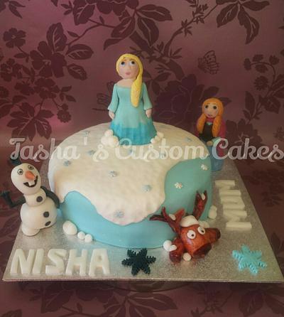 Frozen Cake with Edible Characters - Cake by Tasha's Custom Cakes