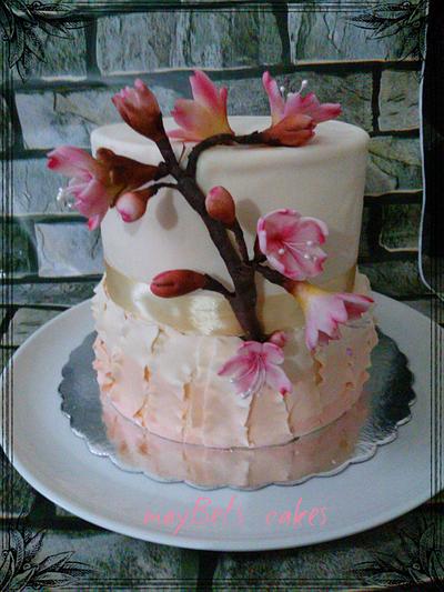 Cherry blossom wedding cake - Cake by MayBel's cakes