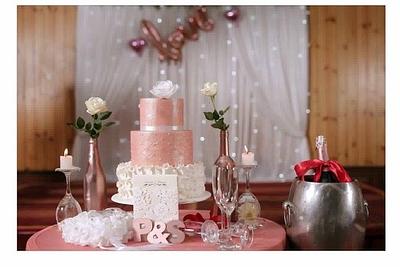 Rose Gold Wedding Cake - Cake by Homebaker