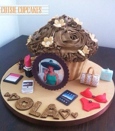 LV inspired Giant Cupcake - Cake by Cutsie Cupcakes