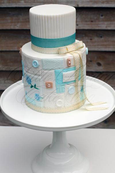 Patchwork Christening Cake - Cake by Little Luxury Cake Co.