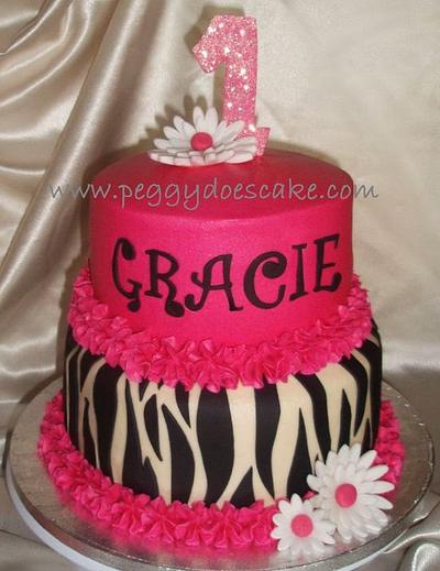 Hot Pink and Zebra Print - Cake by Peggy Does Cake