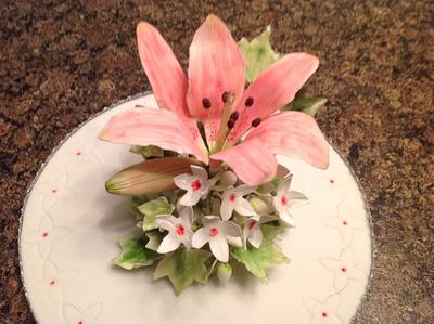 Lily Arrangement for Cake Topper - Cake by albir57