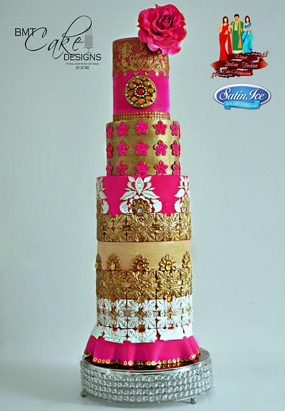 Elegant Indian Fashion - The Golden Blush - Cake by Bobie MT