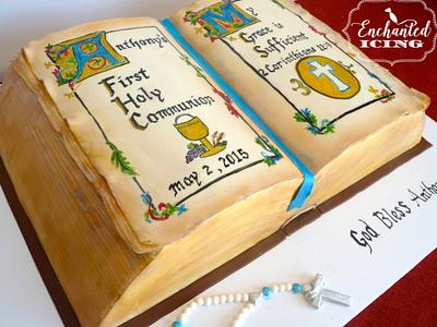 Antique Bible First Communion Cake - Cake by Enchanted Icing