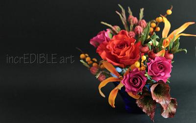 Vivid Colours of Nature- Hand crafted sugar flowers! - Cake by Rumana Jaseel