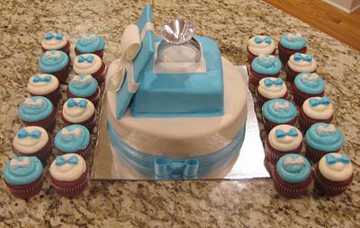Tiffany ring box bridal shower - Cake by Joanne