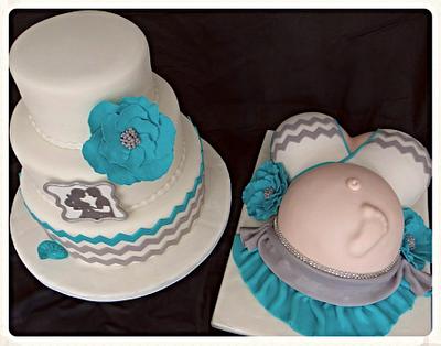 Chevron, Beach, Baby Theme - Cake by BellaCakes & Confections