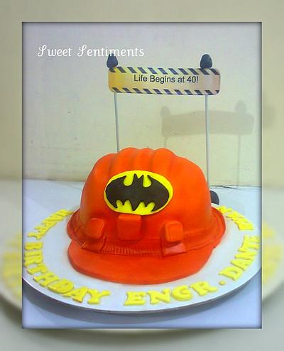 Hard hat cake for a Batman lover - Cake by Kathy