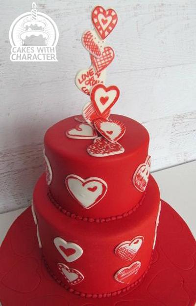 Valentines scribble hearts - Cake by Jean A. Schapowal