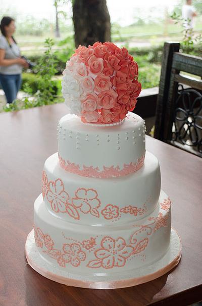 Wedding  roses ball cake - Cake by Rositsa Lipovanska