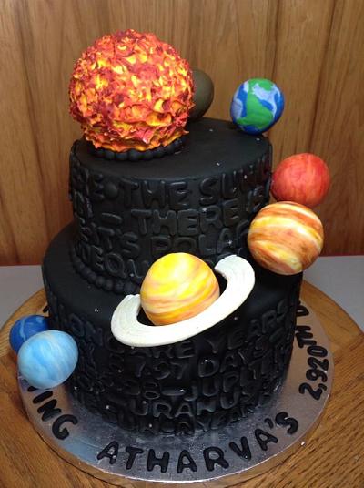 Solar System statistics cake - Cake by LisaB