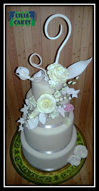 Flowers Wedding Cake - Cake by LiliaCakes