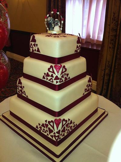 4 tier wedding cake - Cake by Donnajanecakes 