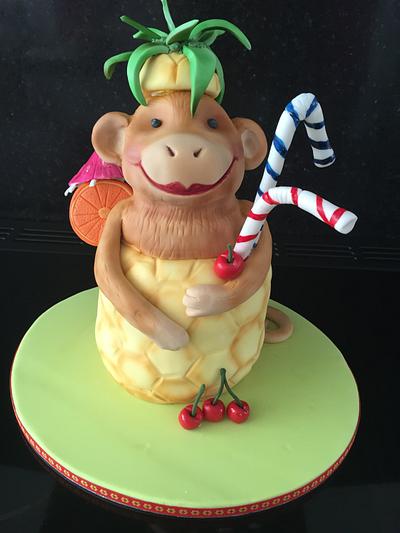 Lola the Monkey cocktail cake  - Cake by Sarah Leftley (Sarah's cakes)