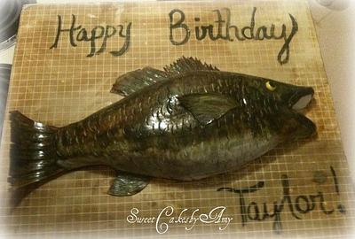 Bass Fish Birthday cake - Cake by Amy Erb