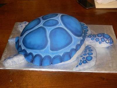 blue sea turtle - Cake by donnascakes