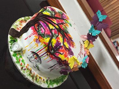 A hand painted cake - Cake by Sunitatreats