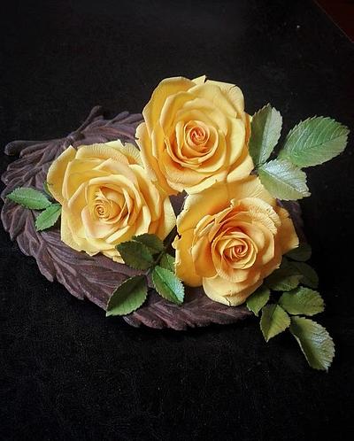 Yellow roses - Cake by babkaKatka