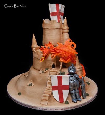 St Georges Day Dragon and Knight - Cake by Cakes by Nina Camberley
