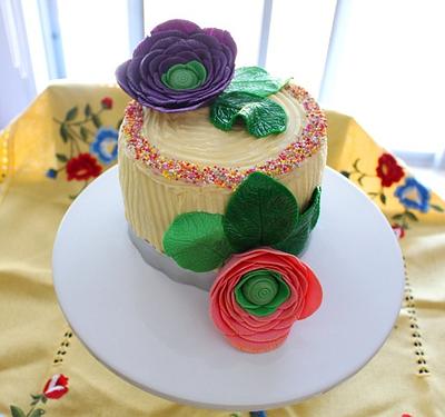Buttercream and Ranunculus - Cake by Sassy Cakes and Cupcakes (Anna)