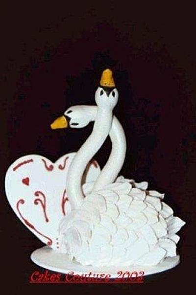 Gumpaste Swan Topper - Cake by Cakeicer (Shirley)