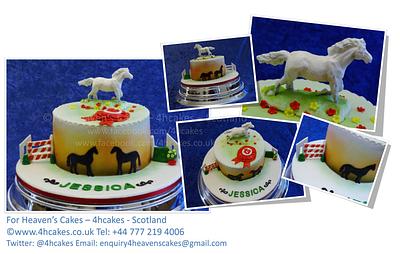 Horse Riding - Show Jumping Themed Birthday Cake - For Heaven's Cakes - 4hcakes - Scotland - Cake by 4hcakes