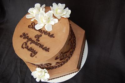 Chocolate gardenia shower cake - Cake by Marney White