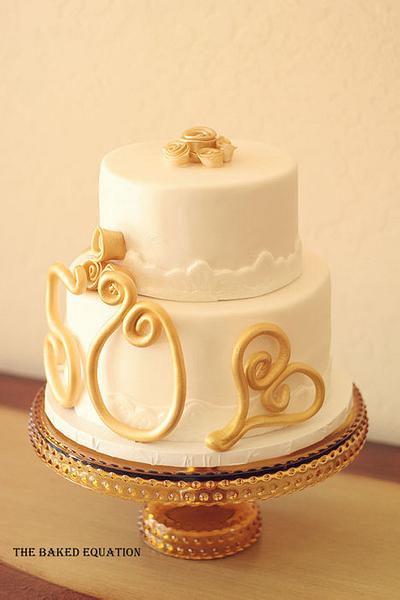50th Golden Wedding Anniversary Cake - Cake by Melissa